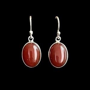 Vintage sterling silver Carnelian dangle earrings